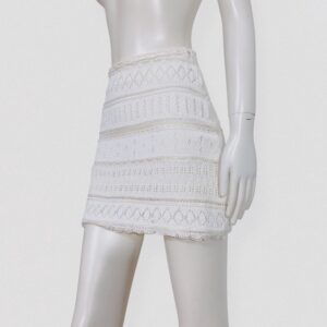 Vintage 90s MOSCHINO COUTURE White crochet mini skirt