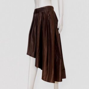 Vintage 90s ANNA MOLINARI blumarine Brown asymmetrical silk maxi skirt