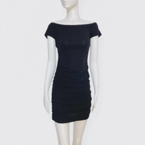 Vintage 90s ANGELO TARLAZZI Black draped backless bodycon dress