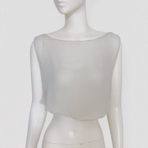 Vintage 00s DOLCE and GABBANA - Semi sheer pearl grey textured silk crop top
