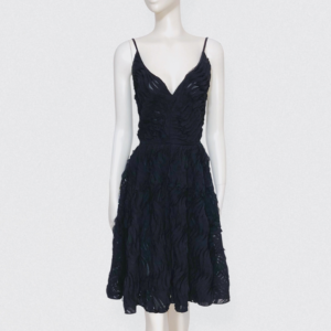Vintage 00s PLEIN SUD Textured black sun dress