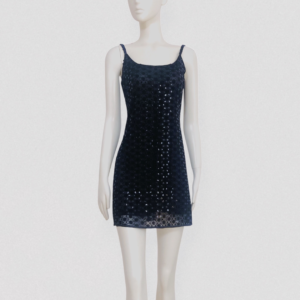 Vintage 90s EMPORIO ARMANI Black sequin & floral embroidered mini dress