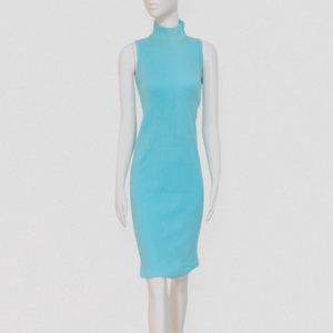 Vintage 90s Turquoise ribbed cotton dress
