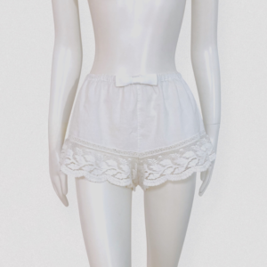 Vintage 60s White cotton & lace bloomer shorts