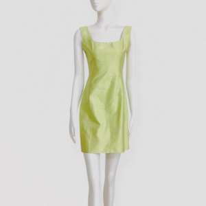 Vintage 90s PAULE KA Anise green silk mini dress
