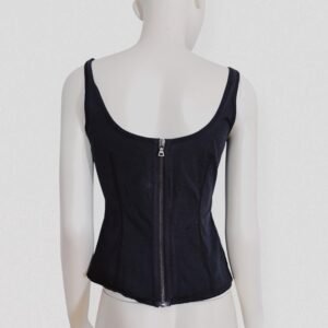 Vintage 00s PRADA SPORT Black corset top with back zipper
