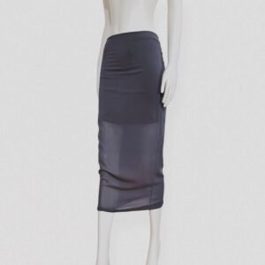 Vintage 00s minimalist DOLCE & GABBANA Grey silk maxi tube skirt
