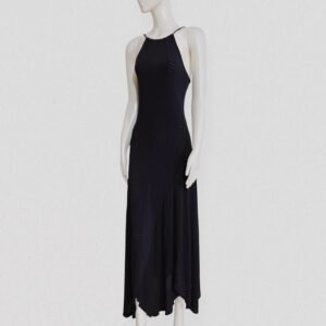 Vintage 00s FERRE JEANS black flowy maxi dress GF Ferre Gianfranco Ferré