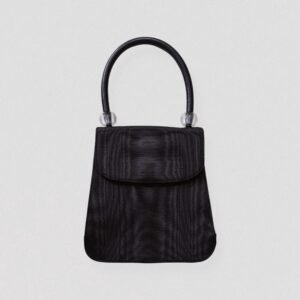 Vintage 00s CASADEI black moiré handbag with clear beads details