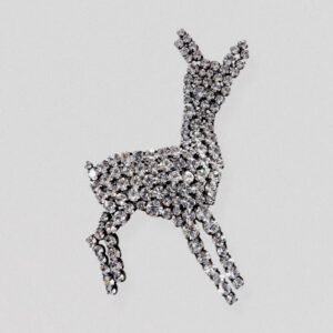 Vintage 00s Rhinestone deer brooch